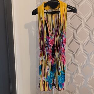 Desigual Women's Floral Mini Dress - Yellow and Multicolor